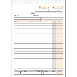 Talonario de facturas Loan T93 A4 natural triplicado autocopiante