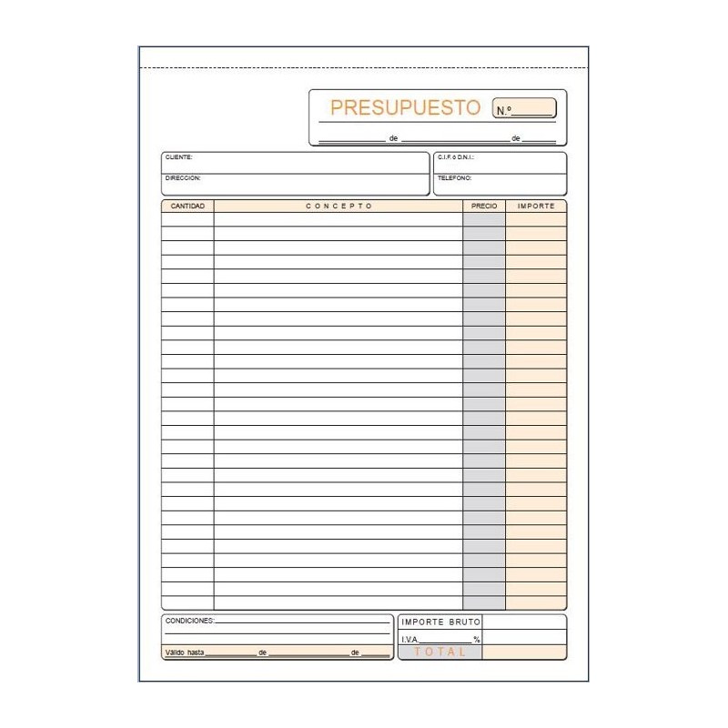 Talonario de presupuestos Loan T96 A4 natural duplicado