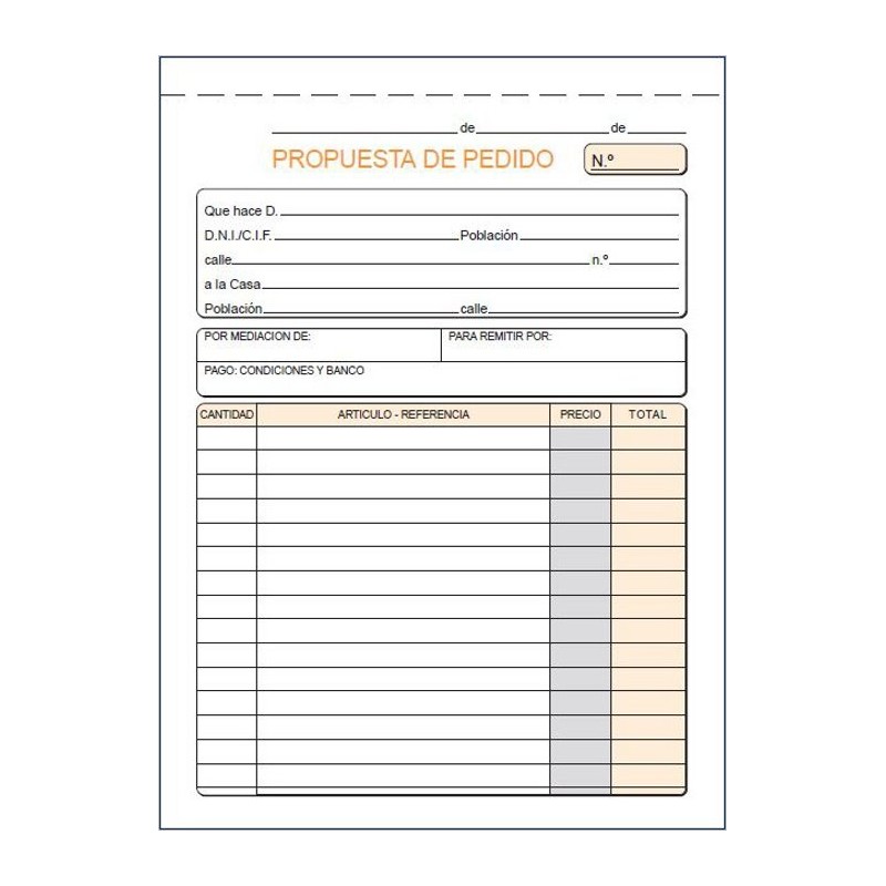 Talonario de pedidos Loan T27 cuarto natural sin copia