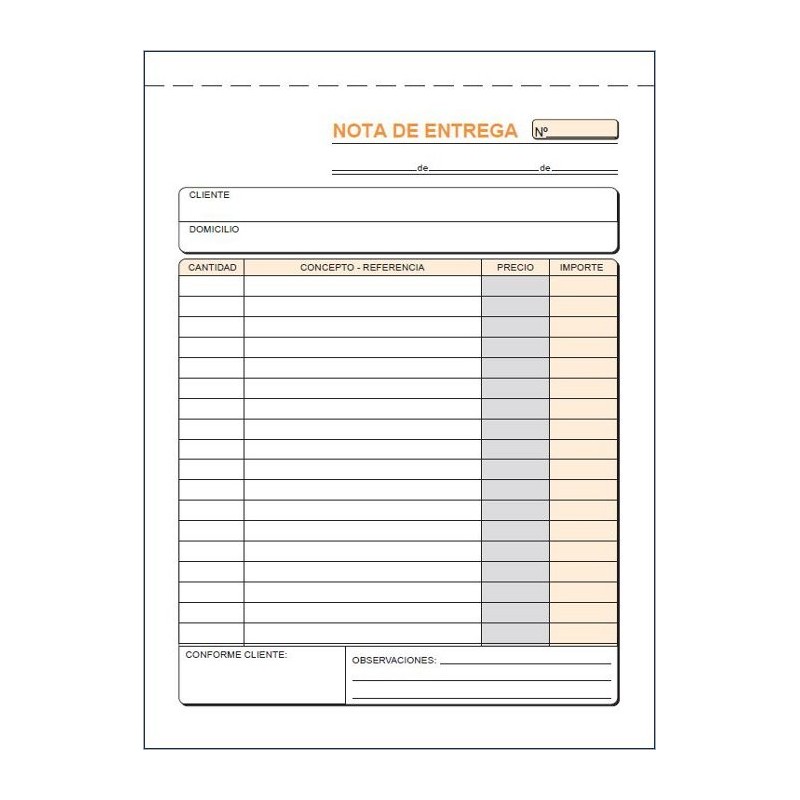 Talonario de entregas Loan T91 cuarto natural duplicado autocopiante