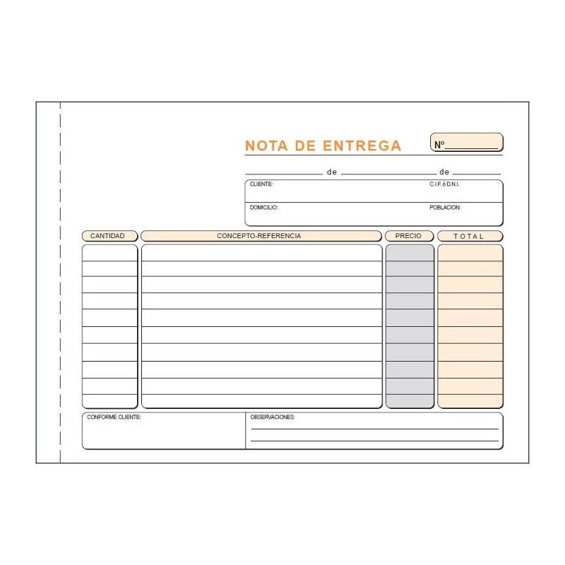 Talonario de entregas Loan T49 cuarto apaisado duplicado autocopiante