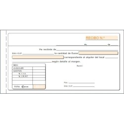 Talonario de recibos de alquiler Loan T52 tercio duplicado autocopiante