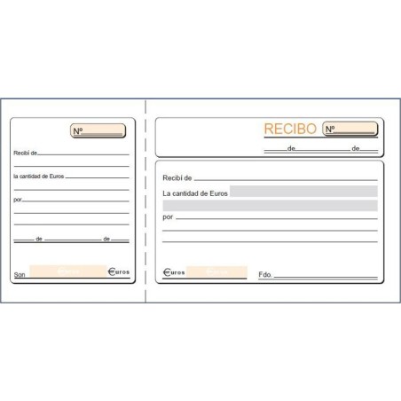 Talonario de recibos Loan T16e tercio apaisado Euskera sin copia