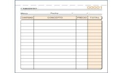 Talonario de camareros Loan T140n natural numerado duplicado tamaño bolsillo