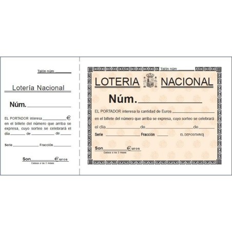 LOAN TALONARIO T15 -LOTERIA- 1/3 FOLIO 2 TINTAS