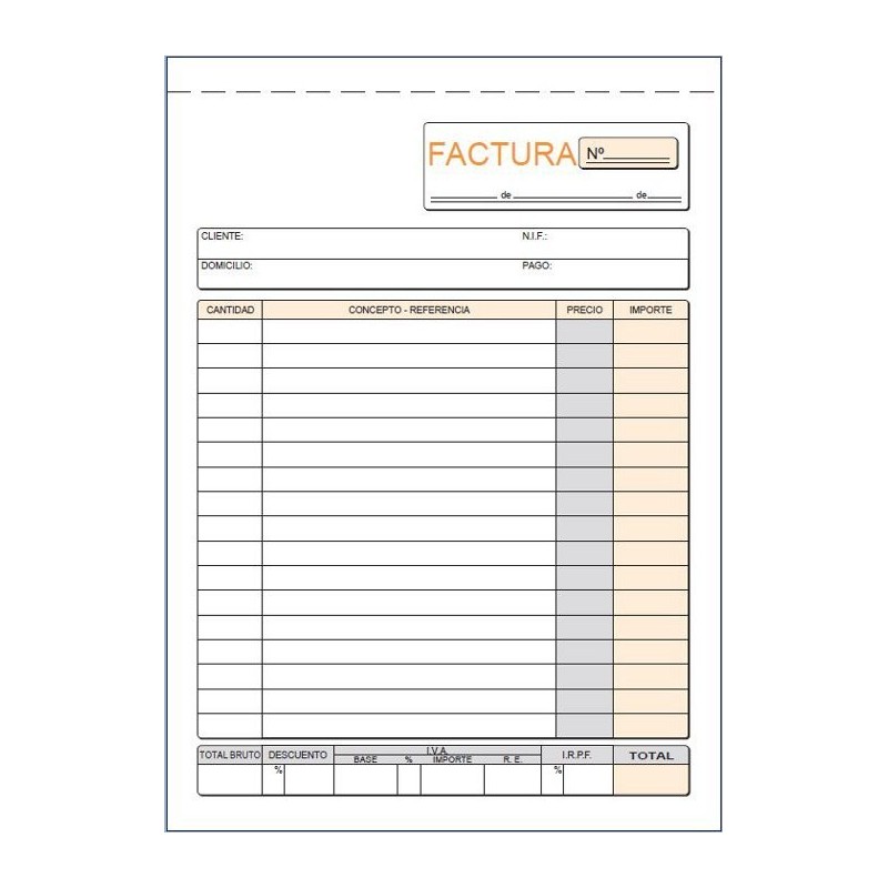Talonario de facturas Loan T63 cuarto natural duplicado autocopiante