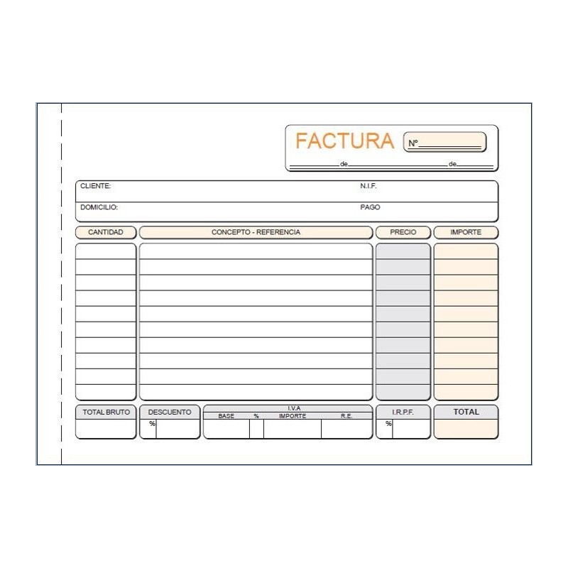 Talonario de facturas Loan T66 cuarto apaisado triplicado autocopiante